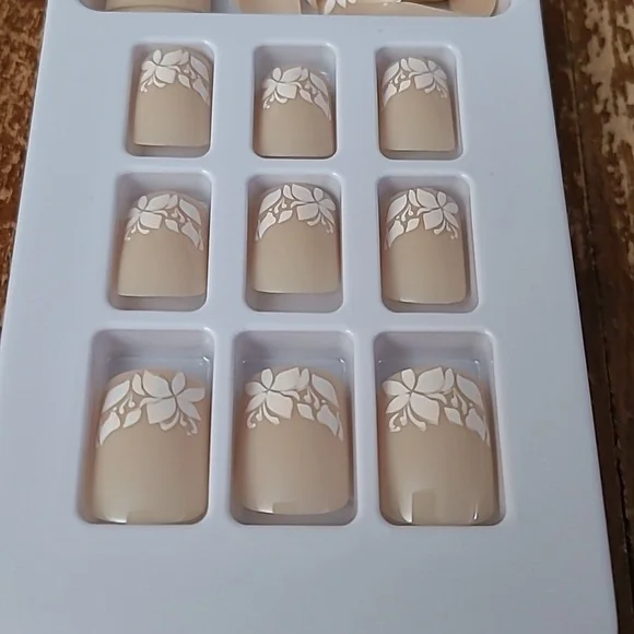 2/$16 Floral French Manicure Press On Nails - Picture 12 of 12